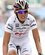 Andy Schleck at the finish of stage 12 of the Giro d'Italia 2006